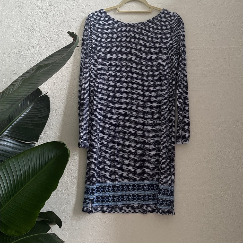 Vineyard Vines Navy and White Patterned Dress